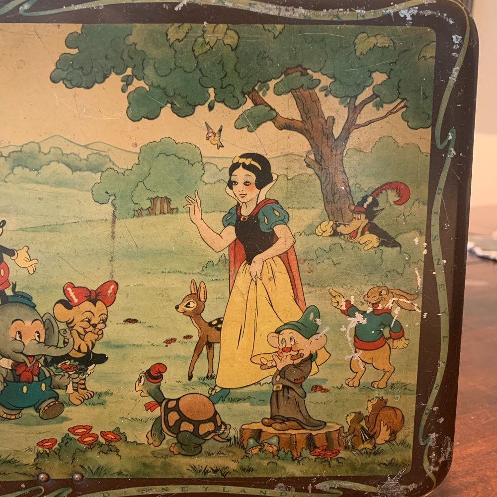 RARE 1930s Lithographic Walt Disney, Disneyland Cookie Tin - Picture 4 of 15